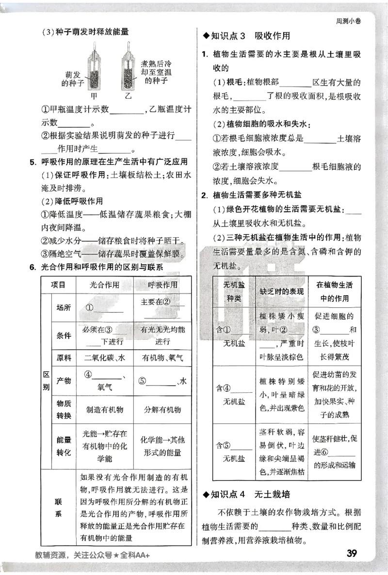 2026《万唯大小卷&bull;生物》7上周测小卷(BS)_2026万唯系列预习复习_2026版初中《万唯大小卷》7年级上册（全科多版本）_2026《万唯大小卷&bull;生物》7上(BS)