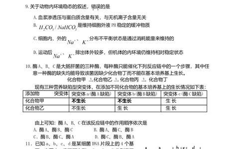 2009年高考生物试卷（海南）（空白卷）_1.高考2025全国各省真题+答案_01.2008-2024全国高考真题（按省份分类）_29.海南_2008-2024&middot;（海南）生物高考真题