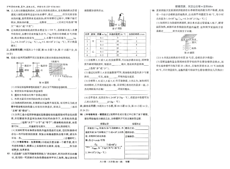 2026《万唯大小卷&bull;物理》9全大卷(RJ)_2026万唯系列预习复习_2026版初中《万唯大小卷》9年级全册（全科多版本）_2026《万唯大小卷&bull;物理》9全(RJ)