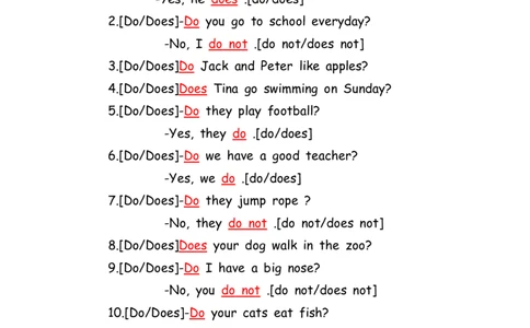 No.18do&does练习题答案解析_初中英语语法_最全初中英语语法习题_No.18do&does练习题