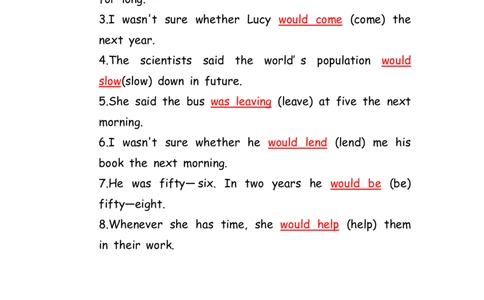 No.73过去将来时练习题①答案解析_初中英语语法_最全初中英语语法习题_No.73过去将来时练习题①