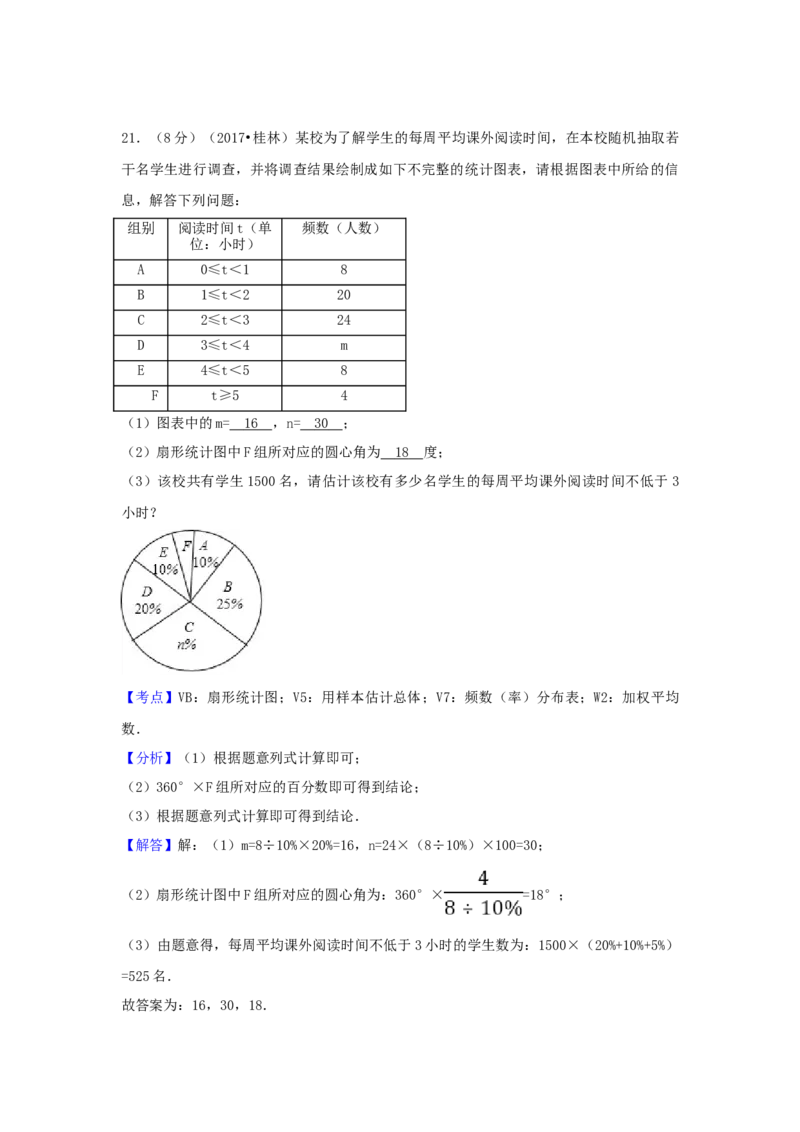 2017年广西省桂林市中考数学试卷（含解析版）_中考真题_2.数学中考真题2015-2024年_2017年全国中考数学160份