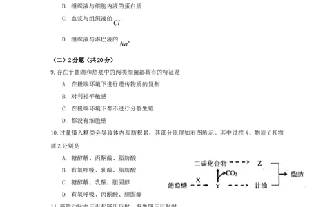2009年高考生物试卷（上海）（空白卷）_1.高考2025全国各省真题+答案_01.2008-2024全国高考真题（按省份分类）_31.上海_2008-2022&middot;（上海）生物高考真题