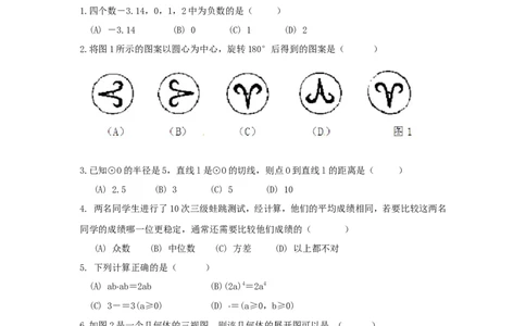 2015年广东省广州市中考数学试卷及答案_中考真题_2.数学中考真题2015-2024年_地区卷_广东省_广东广州中考数学2008--2021年
