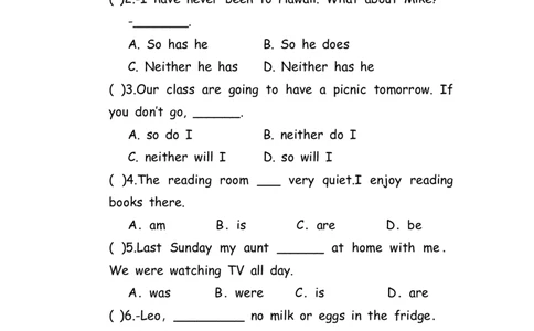 No.84主谓一致和倒装练习题②_初中英语语法_最全初中英语语法习题_No.84主谓一致和倒装练习题②