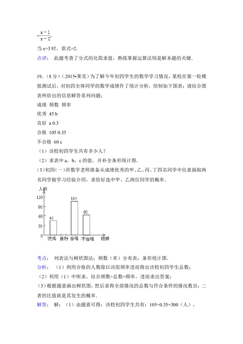 2015年山东省莱芜市中考数学试卷（含解析版）_中考真题_2.数学中考真题2015-2024年_2015年全国中考数学180份