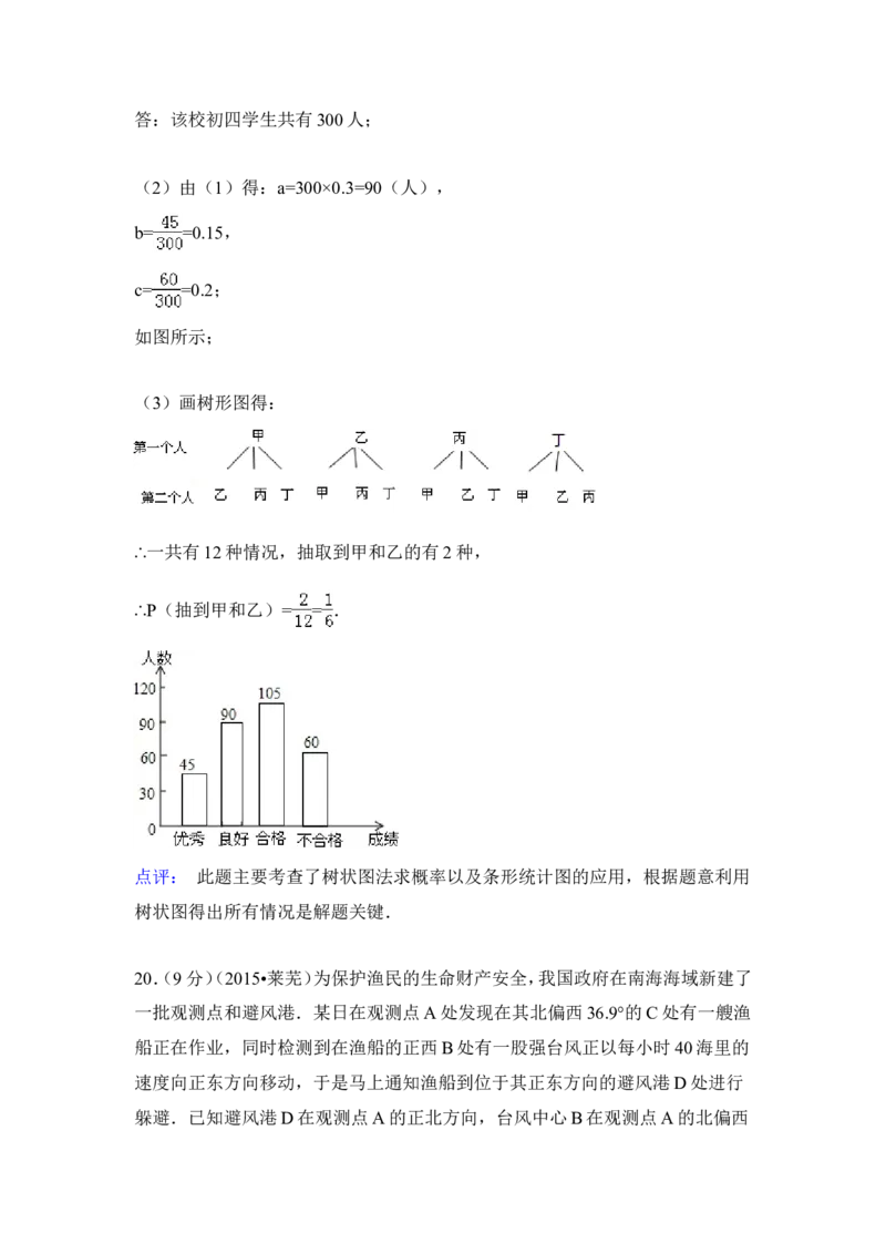 2015年山东省莱芜市中考数学试卷（含解析版）_中考真题_2.数学中考真题2015-2024年_2015年全国中考数学180份