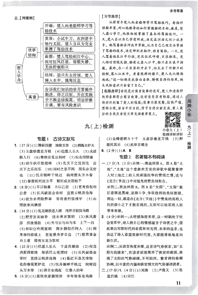 2026《万唯大小卷&bull;语文》9全参考答案_2026万唯系列预习复习_2026版初中《万唯大小卷》9年级全册（全科多版本）_2026《万唯大小卷&bull;语文》9全