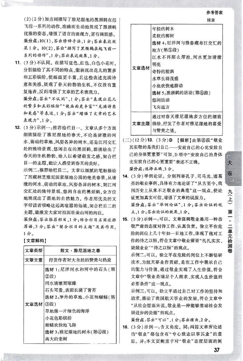 2026《万唯大小卷&bull;语文》9全参考答案_2026万唯系列预习复习_2026版初中《万唯大小卷》9年级全册（全科多版本）_2026《万唯大小卷&bull;语文》9全