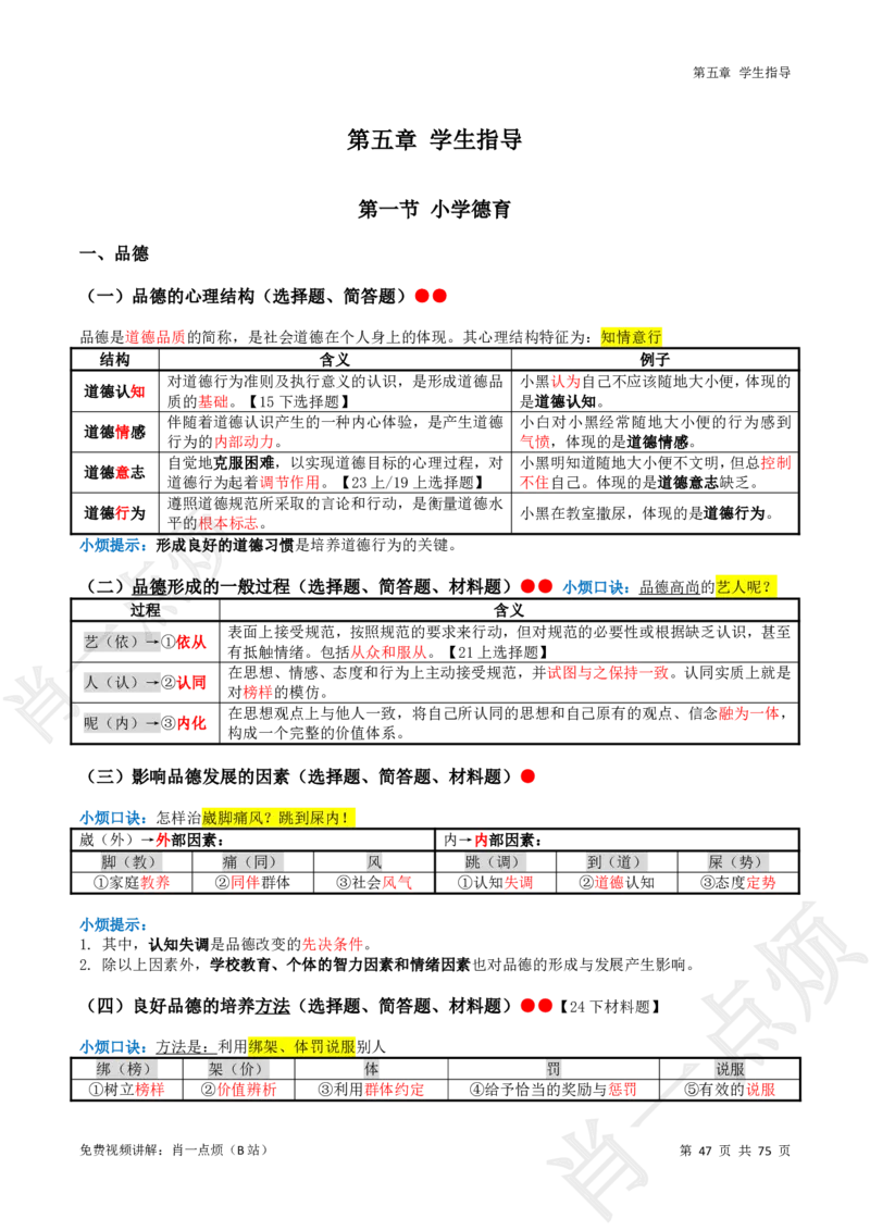 ①小学科二系统知识讲义-2025下肖一点烦_4-教培资料-26年最新资料-同步更新_科一科二电子资料合集中小幼（笔记真题知识点汇总等）文件多，按需保存_09肖一点烦_小学