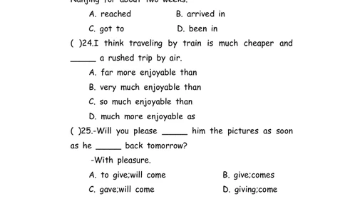 No.146综合训练选择题④_初中英语语法_最全初中英语语法习题_No.146综合训练选择题④