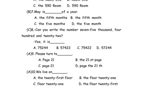 No.34数词练习题答案解析_初中英语语法_最全初中英语语法习题_No.34数词练习题