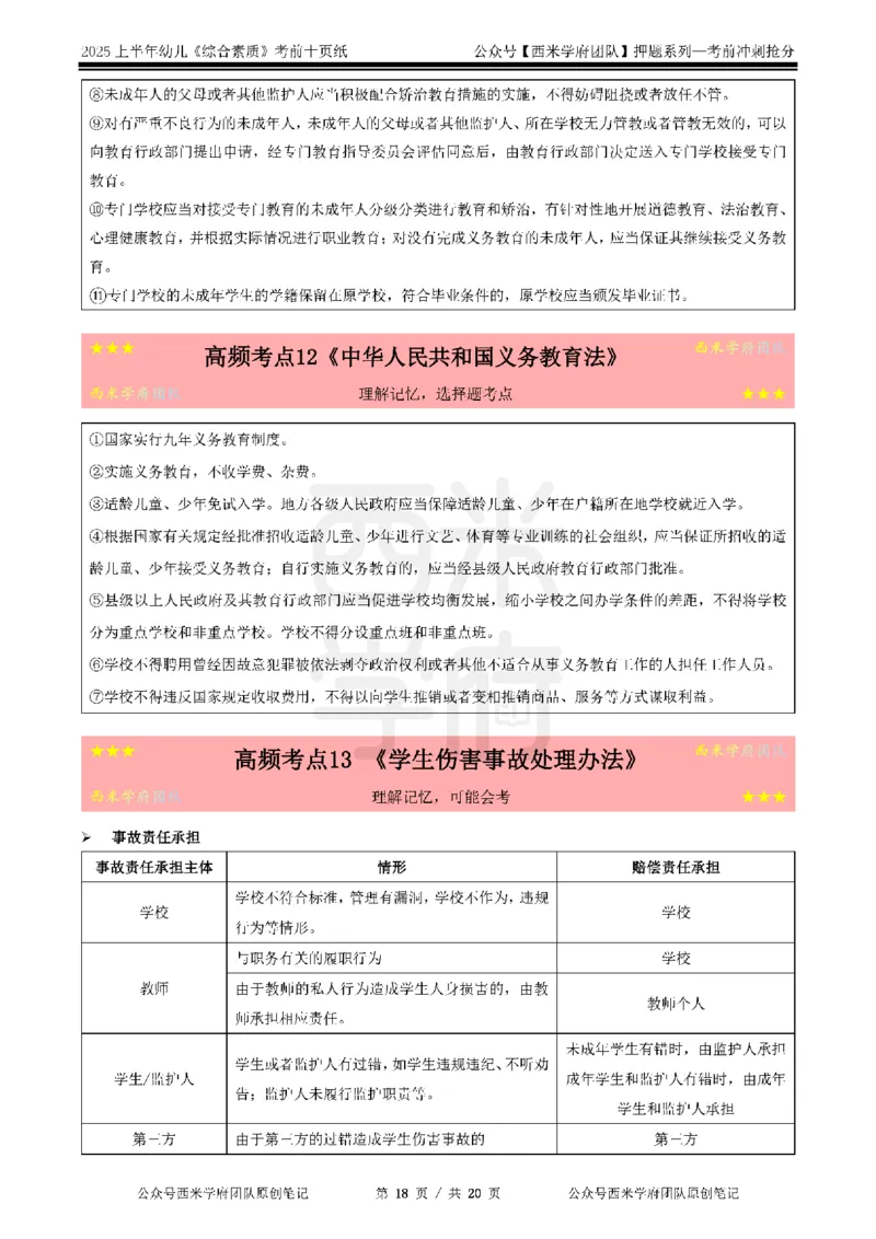 25上幼儿-综合素质-考前十页纸公众号：双马尾资料库_4-教培资料-26年最新资料-同步更新_科一科二电子资料合集中小幼（笔记真题知识点汇总等）文件多，按需保存_01西米合集