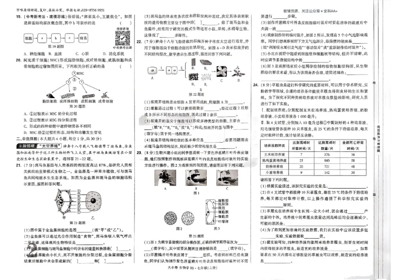 2026《万唯大小卷&bull;生物》7上大卷(BS)_2026万唯系列预习复习_2026版初中《万唯大小卷》7年级上册（全科多版本）_2026《万唯大小卷&bull;生物》7上(BS)