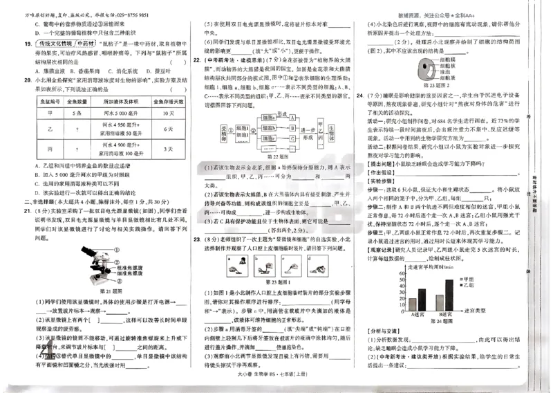 2026《万唯大小卷&bull;生物》7上大卷(BS)_2026万唯系列预习复习_2026版初中《万唯大小卷》7年级上册（全科多版本）_2026《万唯大小卷&bull;生物》7上(BS)