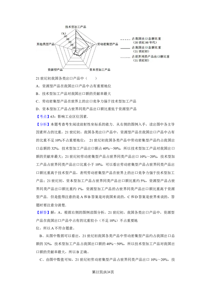 2011年高考地理试卷（江苏）（解析卷）_1.高考2025全国各省真题+答案_01.2008-2024全国高考真题（按省份分类）_10.江苏_2008-2024&middot;（江苏）地理高考真题
