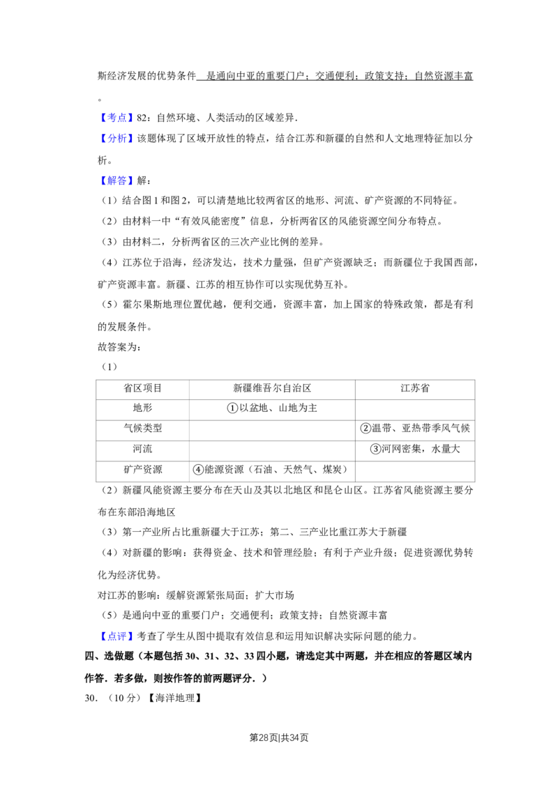 2011年高考地理试卷（江苏）（解析卷）_1.高考2025全国各省真题+答案_01.2008-2024全国高考真题（按省份分类）_10.江苏_2008-2024&middot;（江苏）地理高考真题