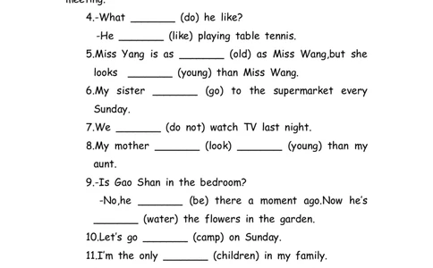 No.194适当形式填空100题⑩_初中英语语法_最全初中英语语法习题_No.194适当形式填空100题⑩