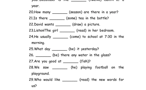 No.194适当形式填空100题⑩_初中英语语法_最全初中英语语法习题_No.194适当形式填空100题⑩