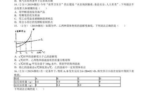 2015年潍坊市中考化学试卷及答案_中考真题_5.化学中考真题2015-2024年_地区卷_山东省_山东潍坊中考化学08-21