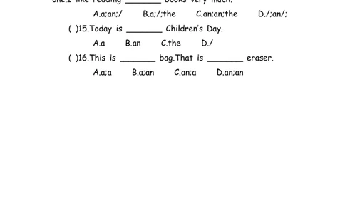 No.183冠词练习题②_初中英语语法_最全初中英语语法习题_No.183冠词练习题②