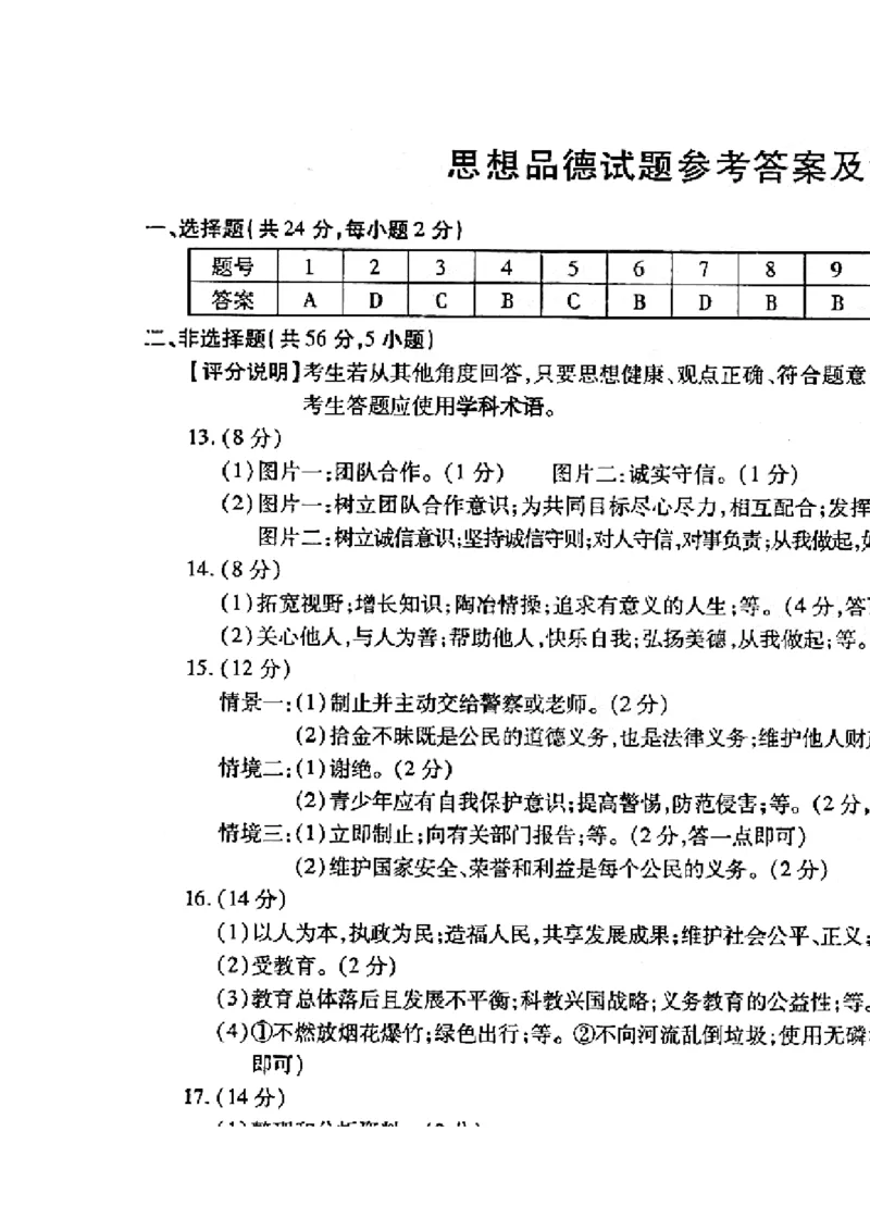 2015年安徽省中考思想品德试题及参考答案_中考真题_7.政治中考真题2015-2024年_地区卷_安徽思想品德08-22