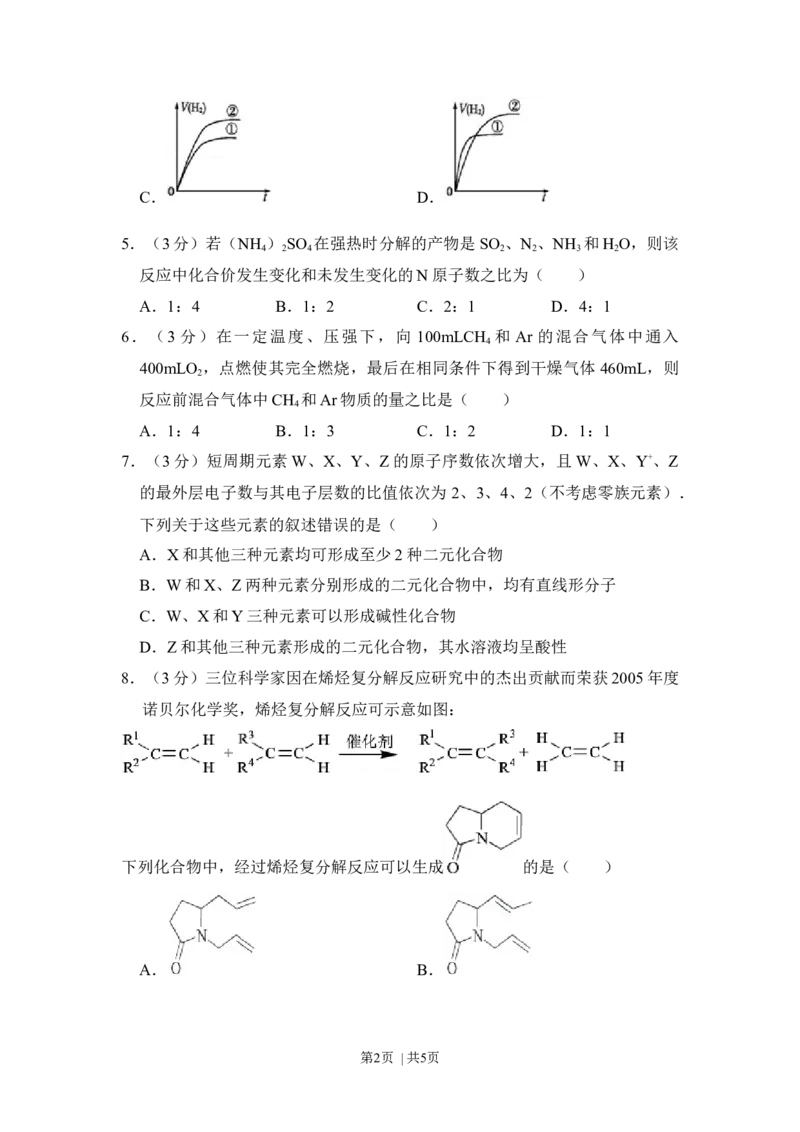 2010年高考化学试卷（全国卷Ⅱ）（空白卷）_1.高考2025全国各省真题+答案_01.2008-2024全国高考真题（按省份分类）_12.内蒙古_2008-2024&middot;（内蒙古）化学高考真题