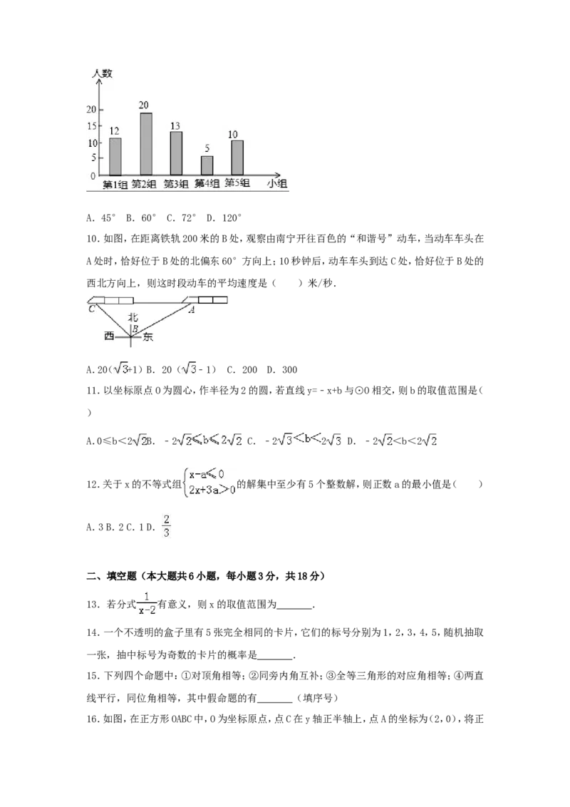 2017年广西省百色市中考数学试卷（含解析版）_中考真题_2.数学中考真题2015-2024年_2017年全国中考数学160份