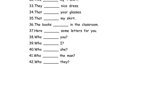 No.198be动词练习题_初中英语语法_最全初中英语语法习题_No.198be动词练习题