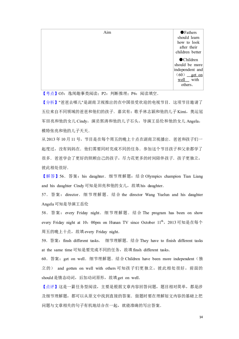 2014年湖南省湘潭市中考英语试卷（教师版）学霸冲冲冲shop348121278.taobao.com_中考真题_3.英语中考真题2015-2024年_地区卷_湖南省_湘潭英语10-22缺20