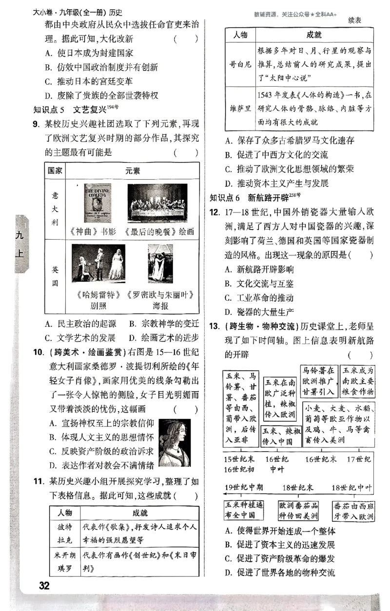 2026《万唯大小卷&bull;历史》9全周测小卷_2026万唯系列预习复习_2026版初中《万唯大小卷》9年级全册（全科多版本）_2026《万唯大小卷&bull;历史》9全