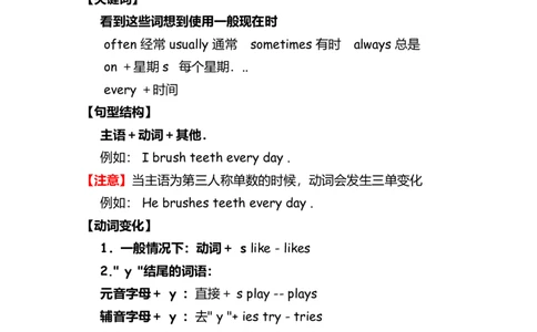 No.6一般现在时练习_初中英语语法_最全初中英语语法习题_No.6一般现在时练习