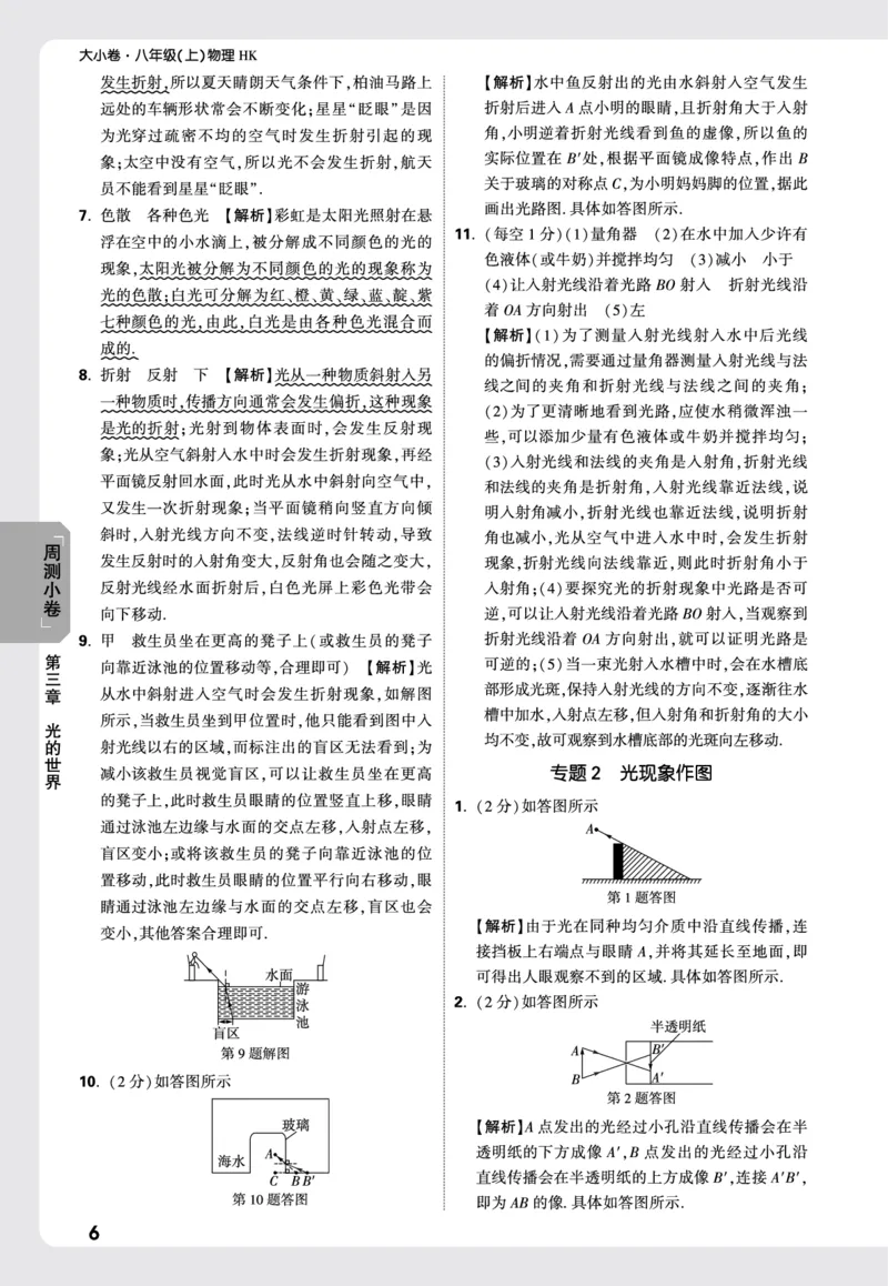 2026《万唯大小卷&bull;物理》8上周测小卷详解详析(HK)_2026万唯系列预习复习_2026版初中《万唯大小卷》8年级上册（全科多版本）_2026《万唯大小卷&bull;物理》8上(HK)