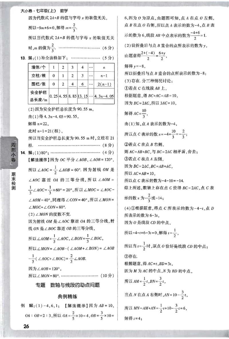 2026《万唯大小卷&bull;数学》7上参考答案(RJ)_2026万唯系列预习复习_2026版初中《万唯大小卷》7年级上册（全科多版本）_2026《万唯大小卷&bull;数学》7上(RJ)