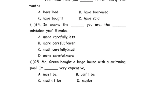 No.148综合训练选择题⑥_初中英语语法_最全初中英语语法习题_No.148综合训练选择题⑥