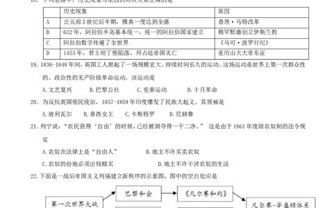 2017年山东省东营市中考历史试题及答案_中考真题_6.历史中考真题2015-2024年_地区卷_山东省_东营中考历史09-22