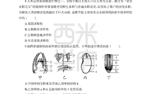 24上中学笔试科目三《学科知识与教学能力》模拟卷1-初24上中生物-模拟预测卷_4-教培资料-26年最新资料-同步更新_初中高中教资_03科三专项（进去保存报考的学科即可）_初中