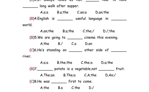 No.183冠词练习题②答案解析_初中英语语法_最全初中英语语法习题_No.183冠词练习题②