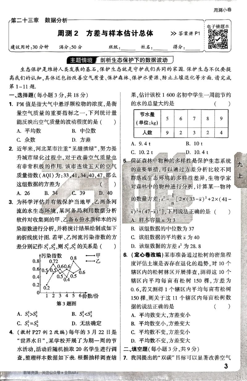 2026《万唯大小卷&bull;数学》9全周测小卷(冀教)_2026万唯系列预习复习_2026版初中《万唯大小卷》9年级全册（全科多版本）_2026《万唯大小卷&bull;数学》9全(冀教)