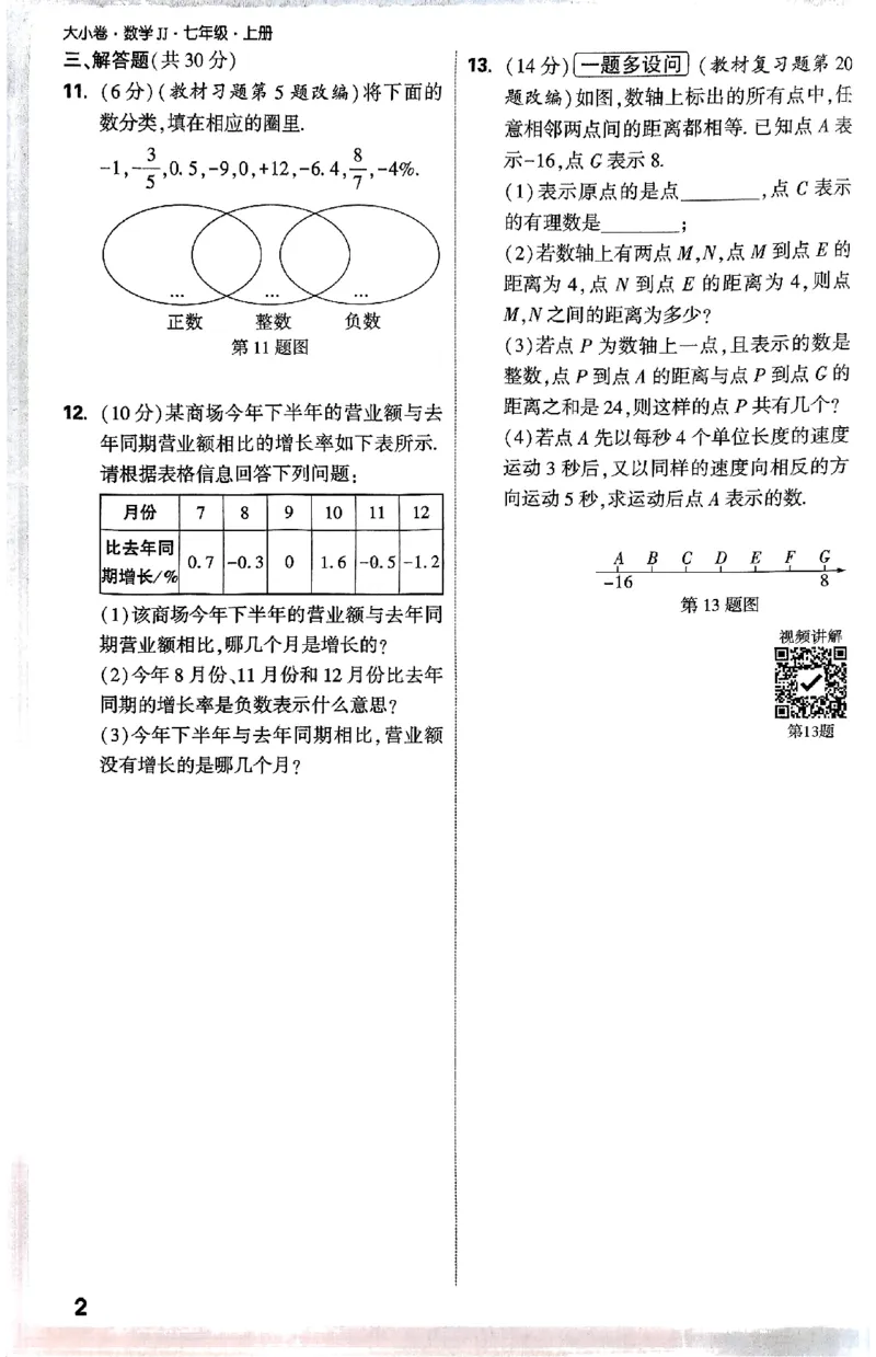 2026《万唯大小卷&bull;数学》7上周测小卷(冀教)_2026万唯系列预习复习_2026版初中《万唯大小卷》7年级上册（全科多版本）_2026《万唯大小卷&bull;数学》7上(冀教)