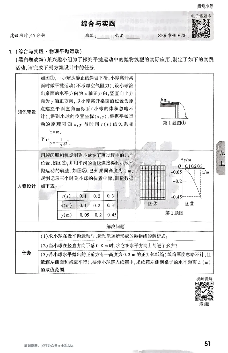 2026《万唯大小卷&bull;数学》9全周测小卷(RJ)_2026万唯系列预习复习_2026版初中《万唯大小卷》9年级全册（全科多版本）_2026《万唯大小卷&bull;数学》9全(RJ)