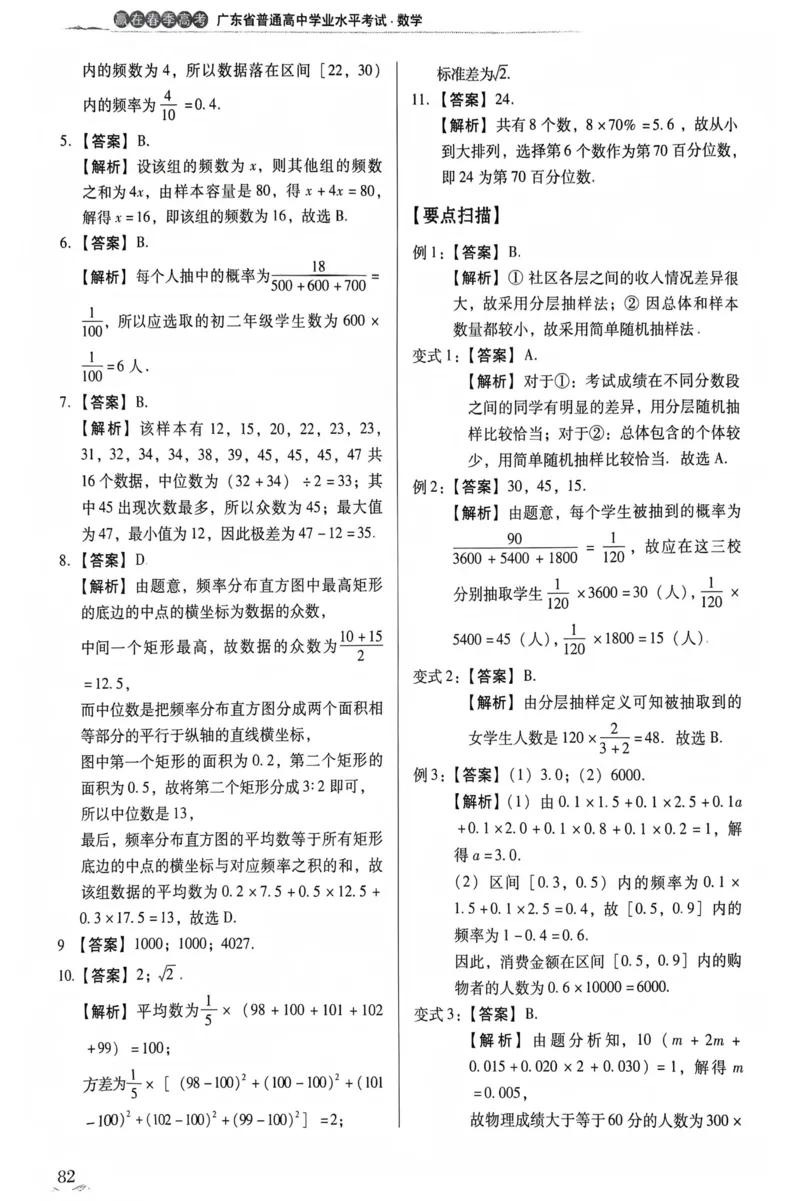 数学答案_普高真题卷_数学模拟卷