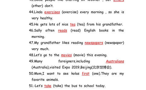 No.188适当形式填空100题④答案解析_初中英语语法_最全初中英语语法习题_No.188适当形式填空100题④