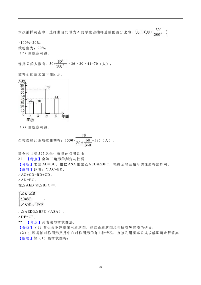 2016年湖南省衡阳市中考数学试题及解析_中考真题_2.数学中考真题2015-2024年_地区卷_湖南省_湖南衡阳数学10-22
