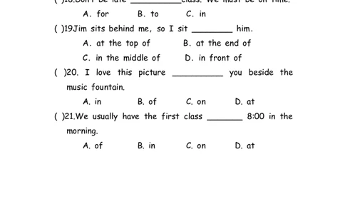 No.101介词练习题①_初中英语语法_最全初中英语语法习题_No.101介词练习题①