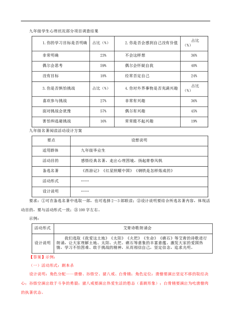 专题02《西游记》真题精练（综合题）（解析版）_120中考语文全套复习_中考语文复习总复习_专项复习资料_完2024年中考语文名著阅读知识知识梳理+真题练习_答案解析版