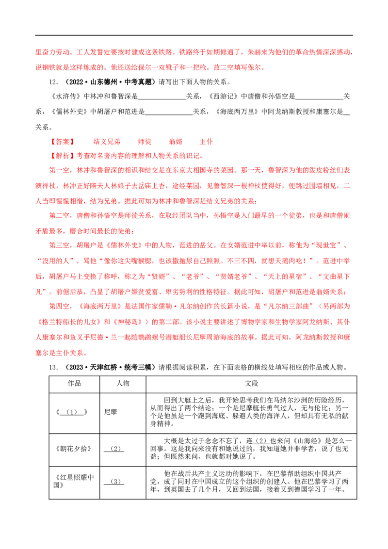 专题02《西游记》真题精练（综合题）（解析版）_120中考语文全套复习_中考语文复习总复习_专项复习资料_完2024年中考语文名著阅读知识知识梳理+真题练习_答案解析版