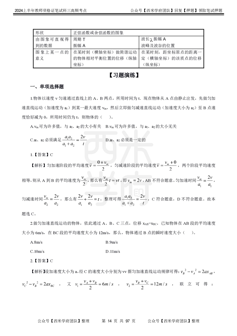 中学物理-高频考点_4-教培资料-26年最新资料-同步更新_初中高中教资_03科三专项（进去保存报考的学科即可）_01科目三FB网课、三色速记手册、知识点导图等推荐_初中