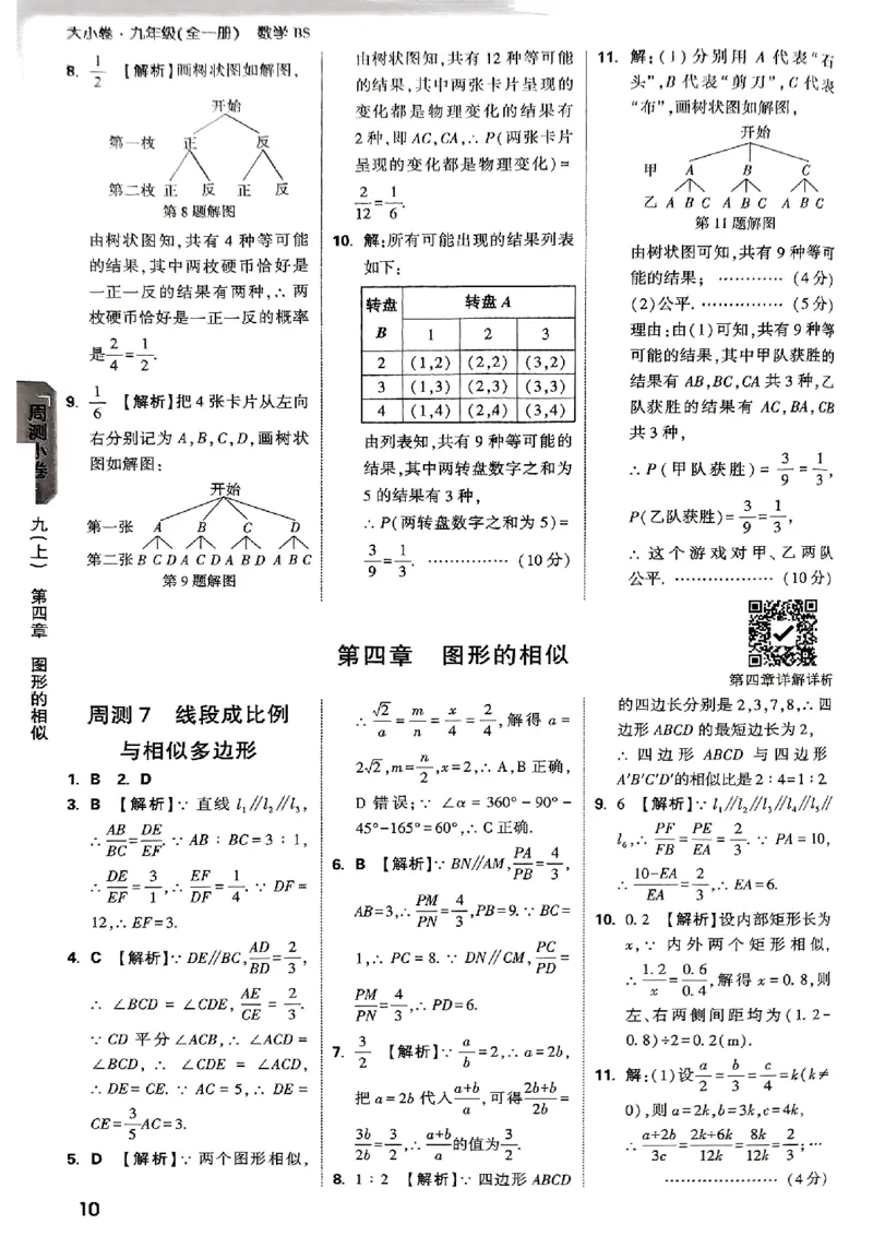 2026《万唯大小卷&bull;数学》9全参考答案(BS)_2026万唯系列预习复习_2026版初中《万唯大小卷》9年级全册（全科多版本）_2026《万唯大小卷&bull;数学》9全(BS)