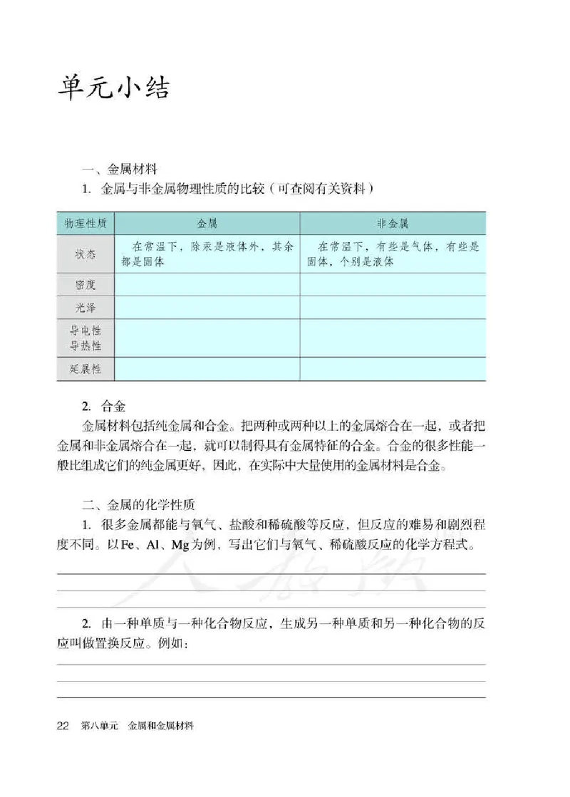 人教版9年级化学下册高清教材_4-教培资料-26年最新资料-同步更新_初中高中教资_03科三专项（进去保存报考的学科即可）_02科三专项（笔记真题思维导图教学设计版本二）